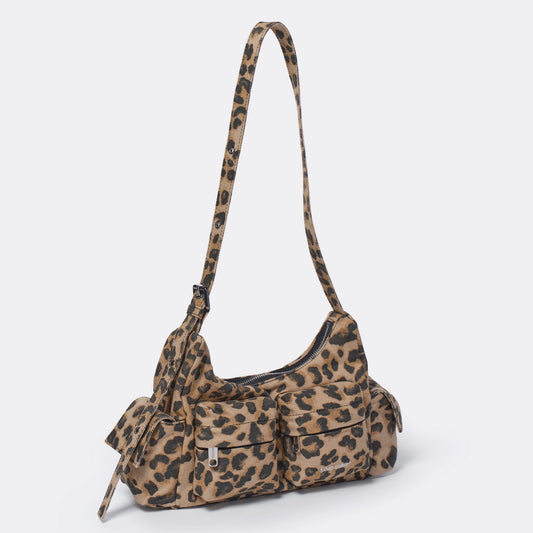 SAMO ONDOH -pocket mug bag M denim leopard