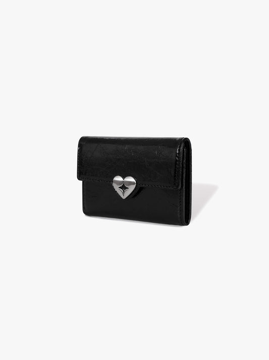 FENNEC - HEARTY FLAP WALLET - BLACK