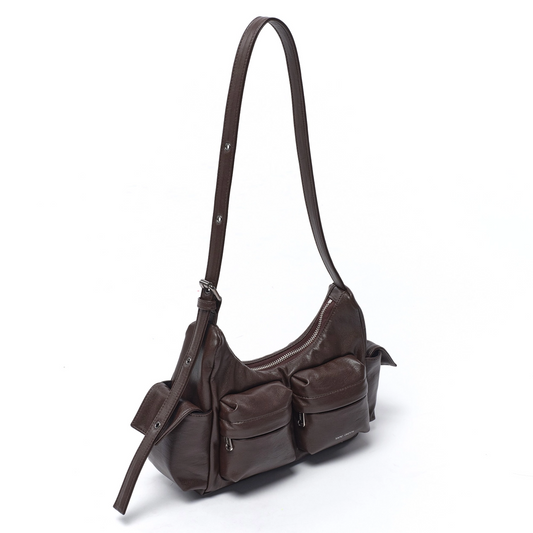 SAMO ONDOH - pocket mug bag M nappa chocolate (DISPATCH IN 48HRS)