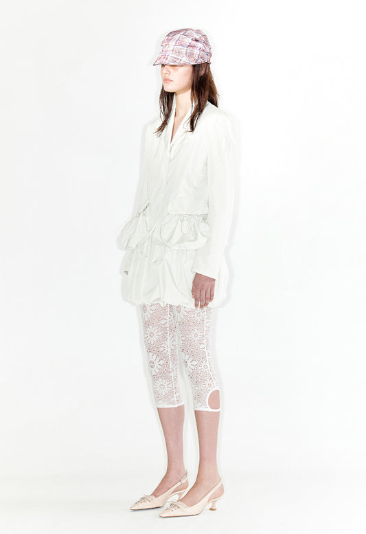 OPEN YY - PATCH POCKET ZIP JACKET, CREAM