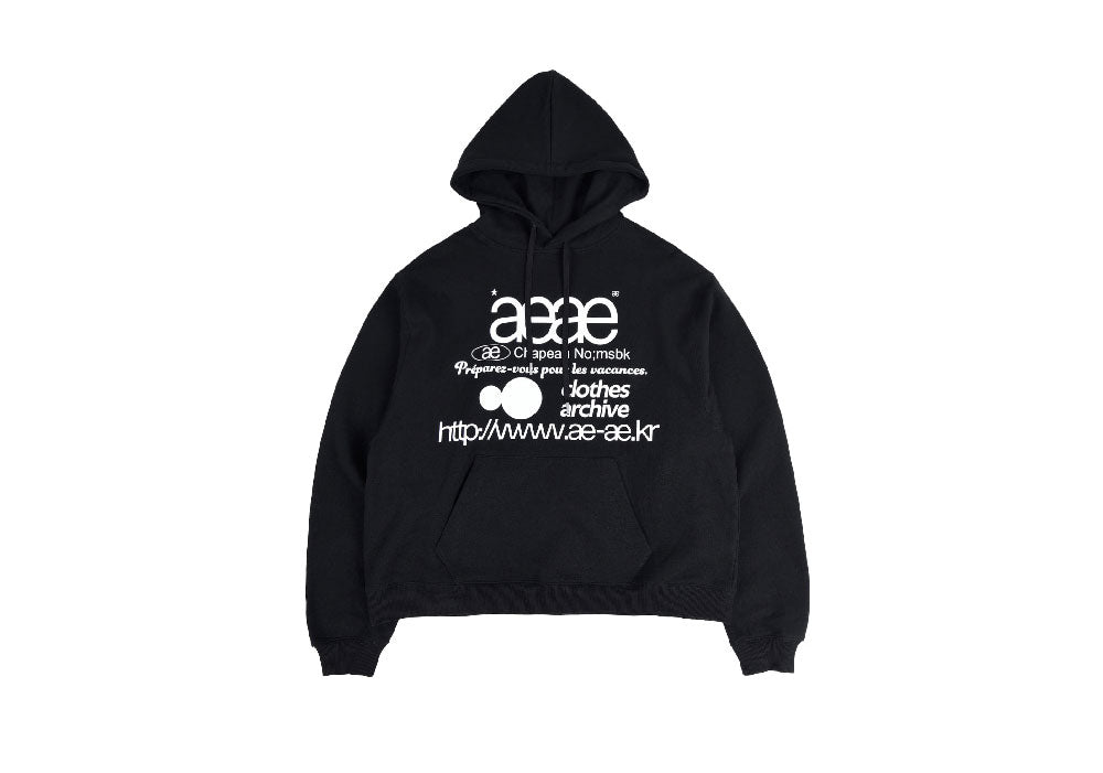 AEAE Web Logo Loosed Hoodie: Black - Comfortable and Stylish