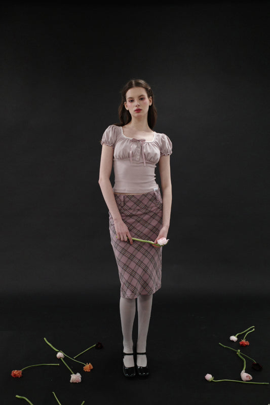 DRYROSE - CHECK MIDI SK (PINK)