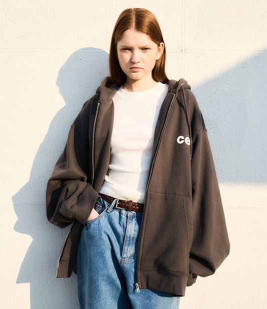 CHANCE CHANCE - CEC ZIP-UP HOODIE CHARCOAL