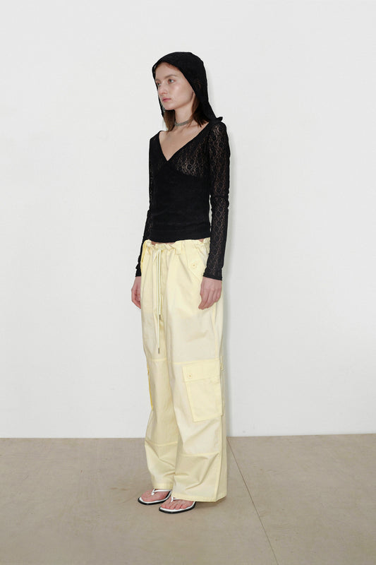 CERRIC - CARGO COTTON PANTS / LIME