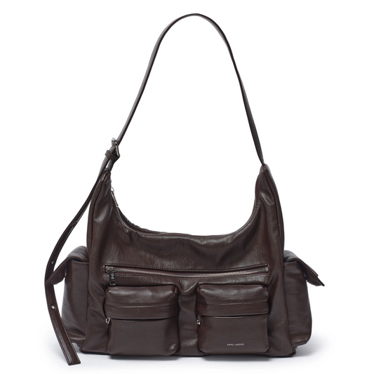 SAMO ONDOH - pocket mug bag L nappa chocolate