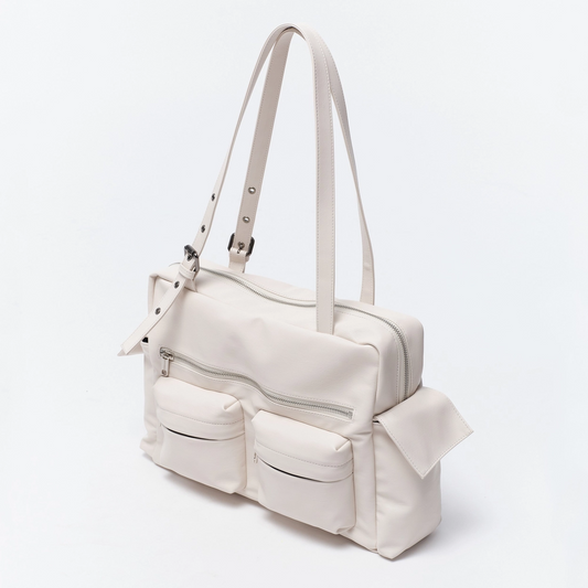 SAMO ONDOH - pocket utility bag L nappa ivory (DISPATCH IN 48HRS)