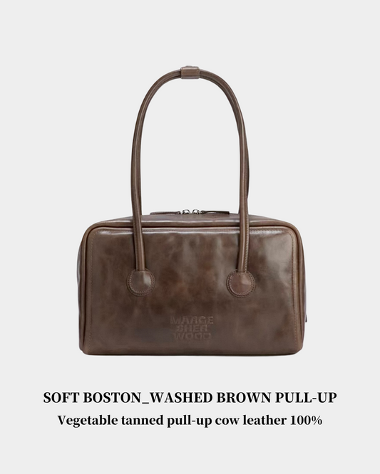 SOFT BOSTON BAG - washed brown