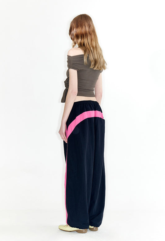 OPEN YY - YY COLOR BLOCK PANTS, BLACK