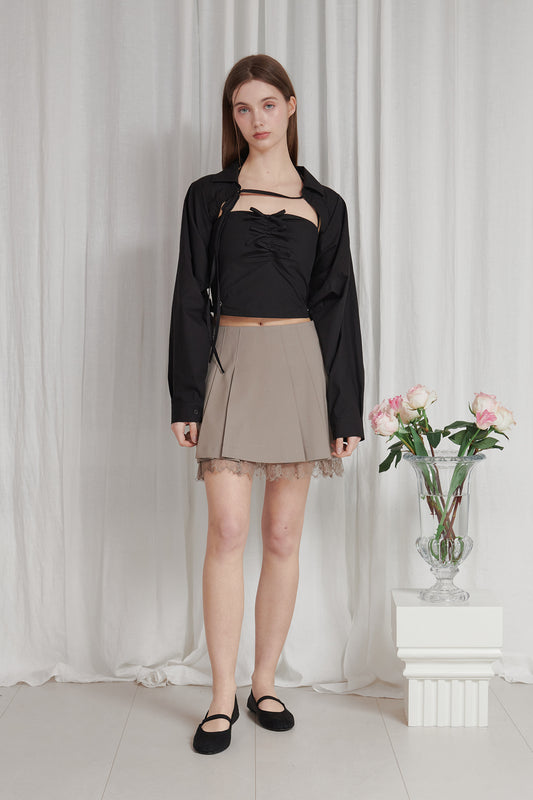 PAIN OR PLEASURE - LYNN MINI SKIRT brown