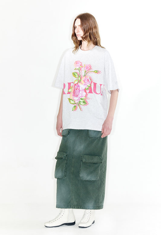 OPEN YY - PREMIUM ROSE TEE, GRAY