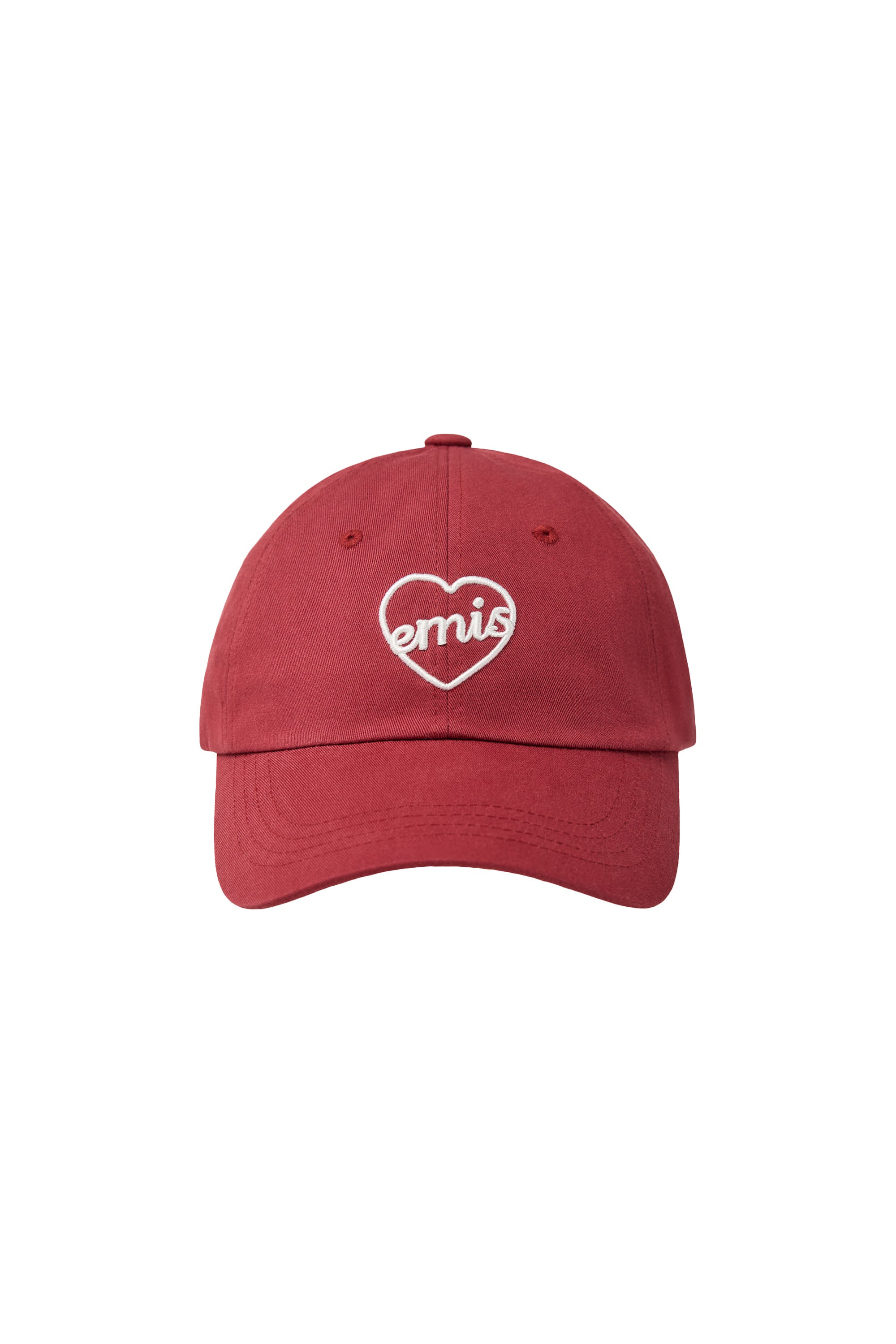 Emis Red Baseball Cap with White Embroidered \'EMIS\' SMALL LOGO BALL CAP-RED - EMIS main image 3
