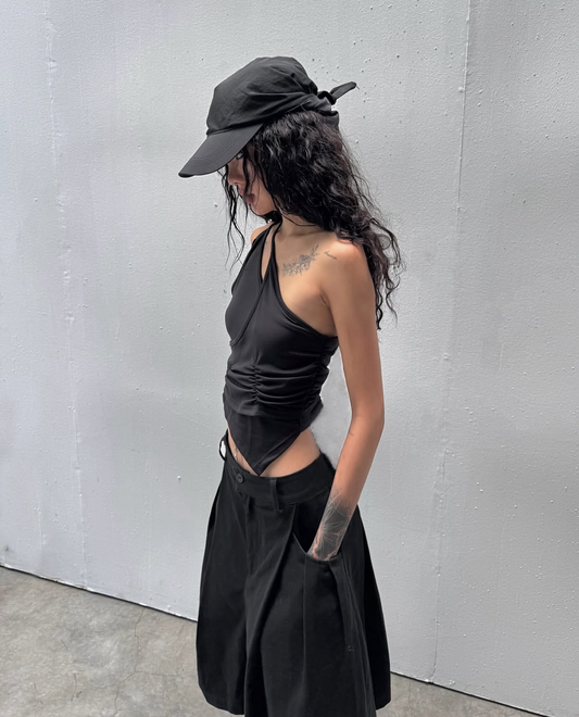 Sagittarius.A+ - Odilia Shirring Top Black (Dispatch in 48hrs)