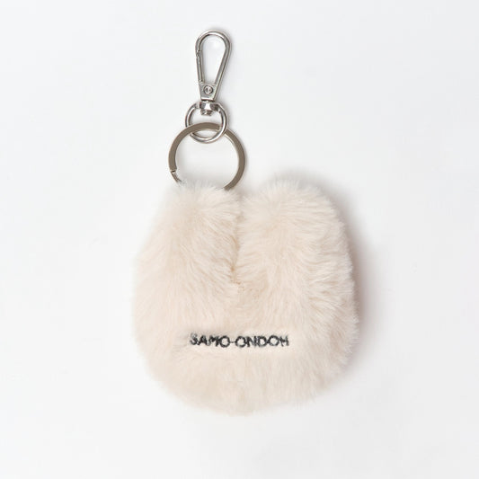 SAMO ONDOH - Tokiyom Keychain Eco Fur Ivory (DISPATCH IN 48HRS)