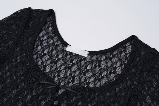 THREETIMES - Romantic lace cardigan black