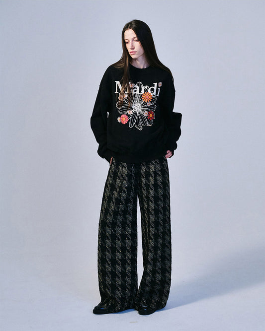 MARDI MERCREDI - SWEATSHIRT FLOWERMARDI BLOSSOM_BLACK CREAM