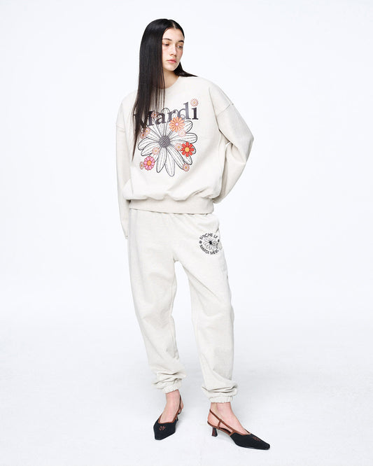 MARDI MERCREDI - SWEATSHIRT FLOWERMARDI BLOSSOM_OATMEAL BLACK
