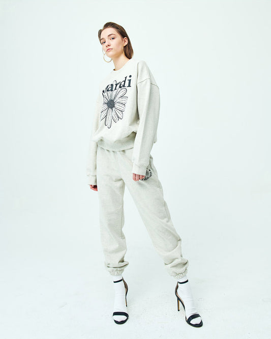 MARDI MERCREDI - SWEATSHIRT FLOWERMARDI_OATMEAL BLACK