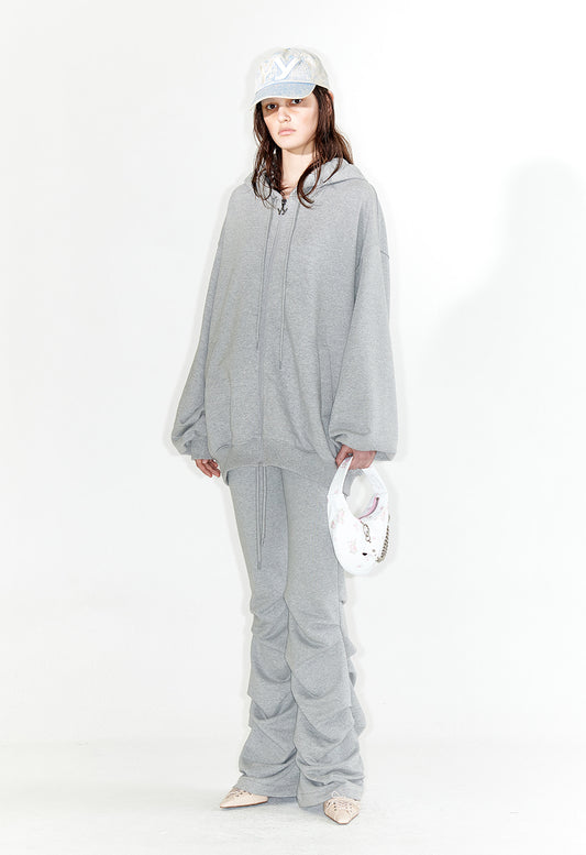 OPEN YY - JERSEY SHIRRING PANTS, GRAY