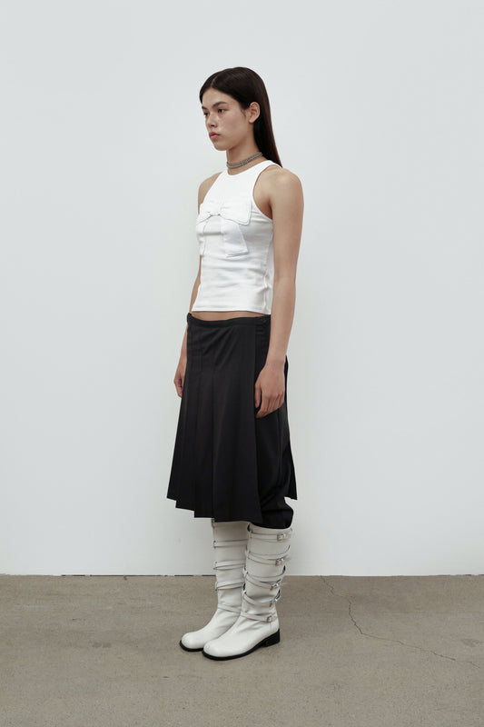 CERRIC - BIG RIBBON SLEEVELESS / WHITE