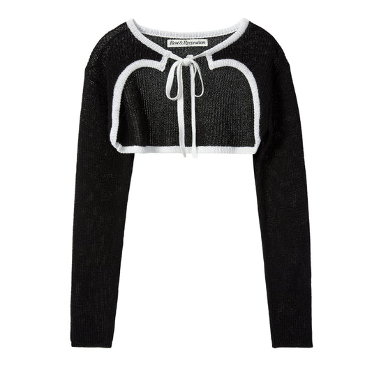 REST & RECREATION - RR KNIT BOLERO - BLACK