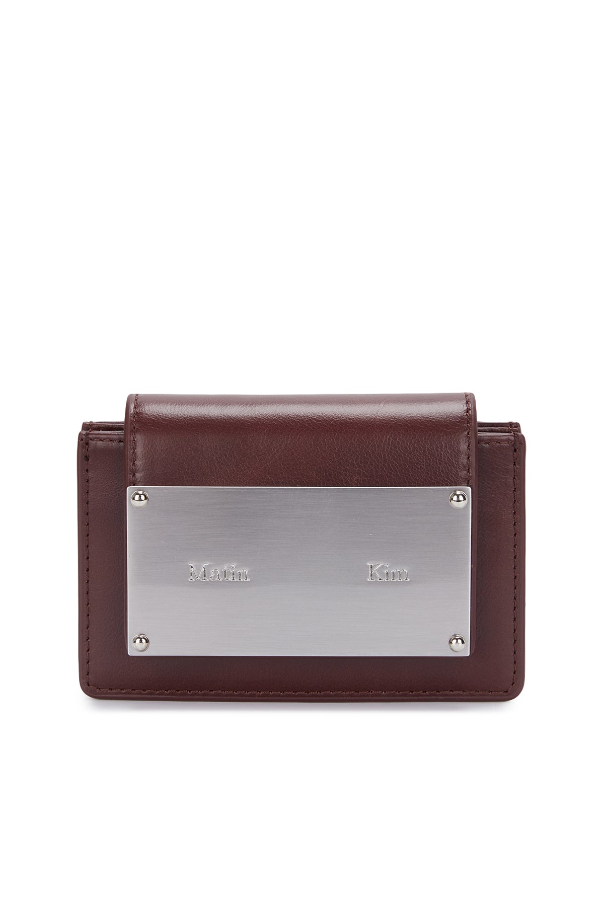 Matin Kim CardWallet　レッドブラウン MATIN KIM Vintage Accordion Wallet in Brown: Timeless Elegance