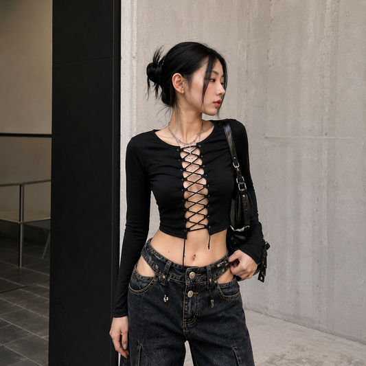 Lace Up Crop Top Outfit Ideas: How to Style a Y2K Sexy Look