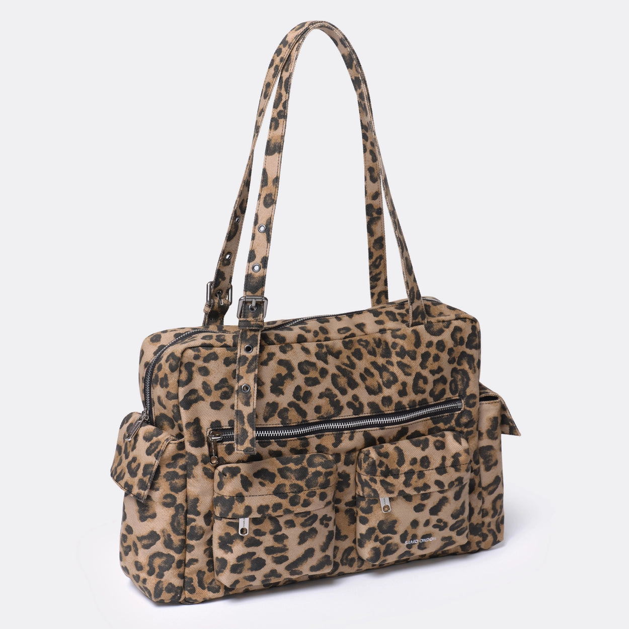 SAMO ONDOH - pocket utility bag L denim leopard – KORIAH SAMO ONDOH - pocket utility bag L denim leopard – KORIAH