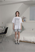 WAIKEI -  Maltese crew line graphic half sleeve T-shirt WHITE