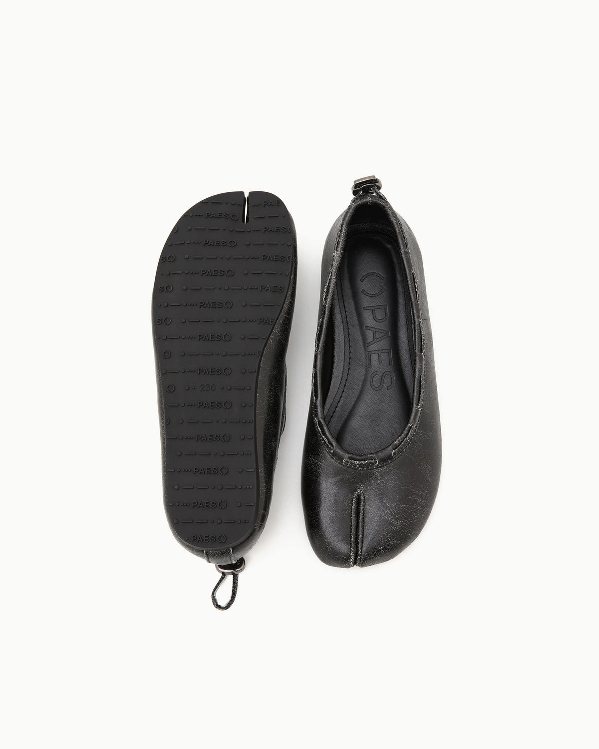 Paes - Leather String Flat / Vintage Black