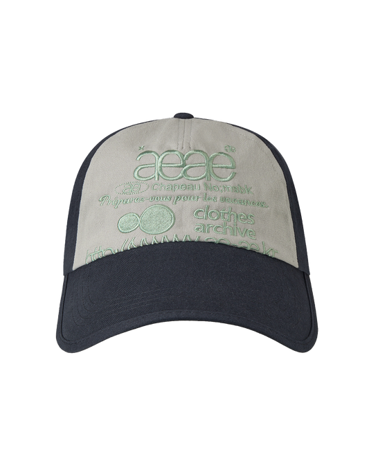AEAE -  WEB LOGO 5 PANNEL BALL CAP [DARK NAVY/ASH]