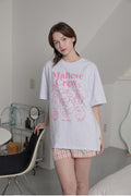 WAIKEI -  Maltese crew line graphic half sleeve T-shirt MELANGE WHITE