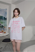 WAIKEI -  Maltese crew line graphic half sleeve T-shirt MELANGE WHITE