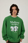 WAIKEI -  Maltese archive sweatshirts MOSS GREEN