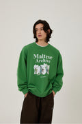 WAIKEI -  Maltese archive sweatshirts MOSS GREEN