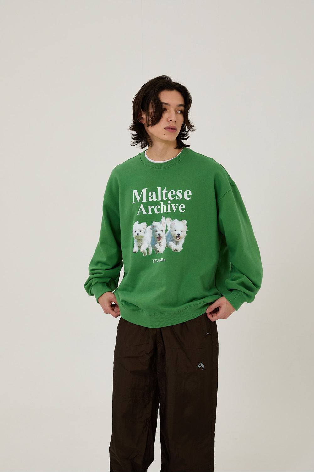 WAIKEI -  Maltese archive sweatshirts MOSS GREEN