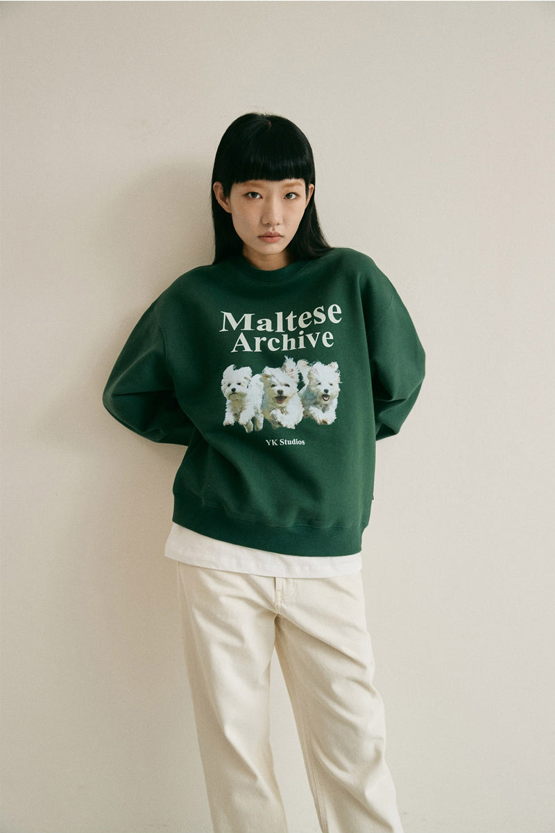 WAIKEI -  Maltese archive sweatshirts GREEN