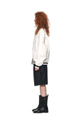 MATIN KIM -  STITCH VARSITY JUMPER IN IVORY