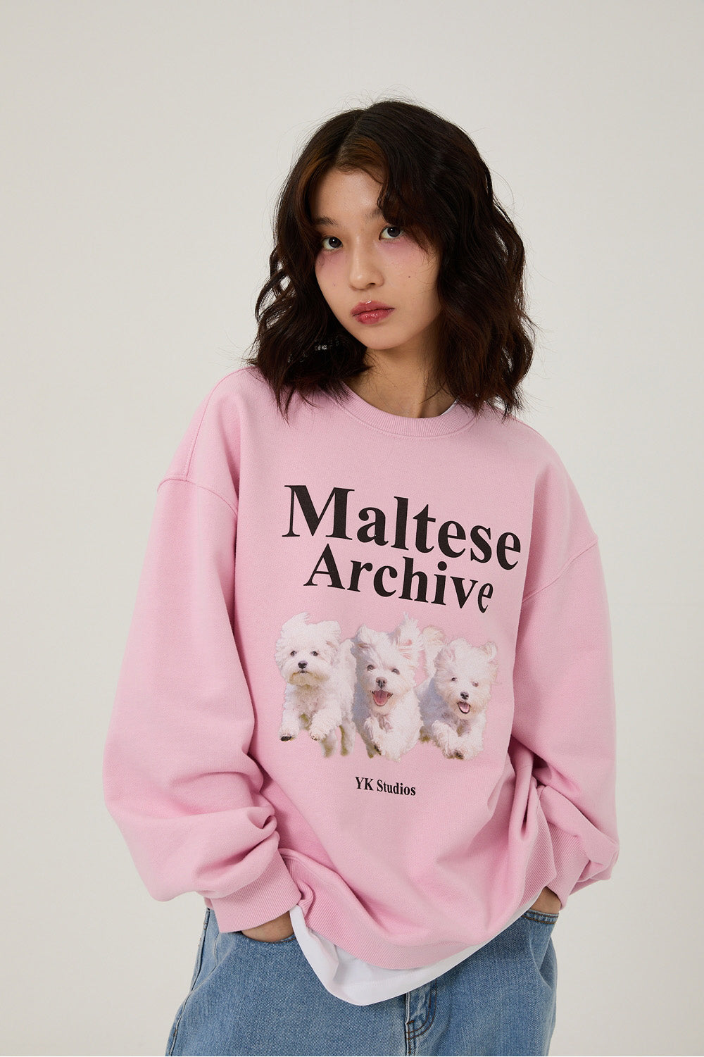 WAIKEI -  Maltese archive sweatshirts LIGHT PINK