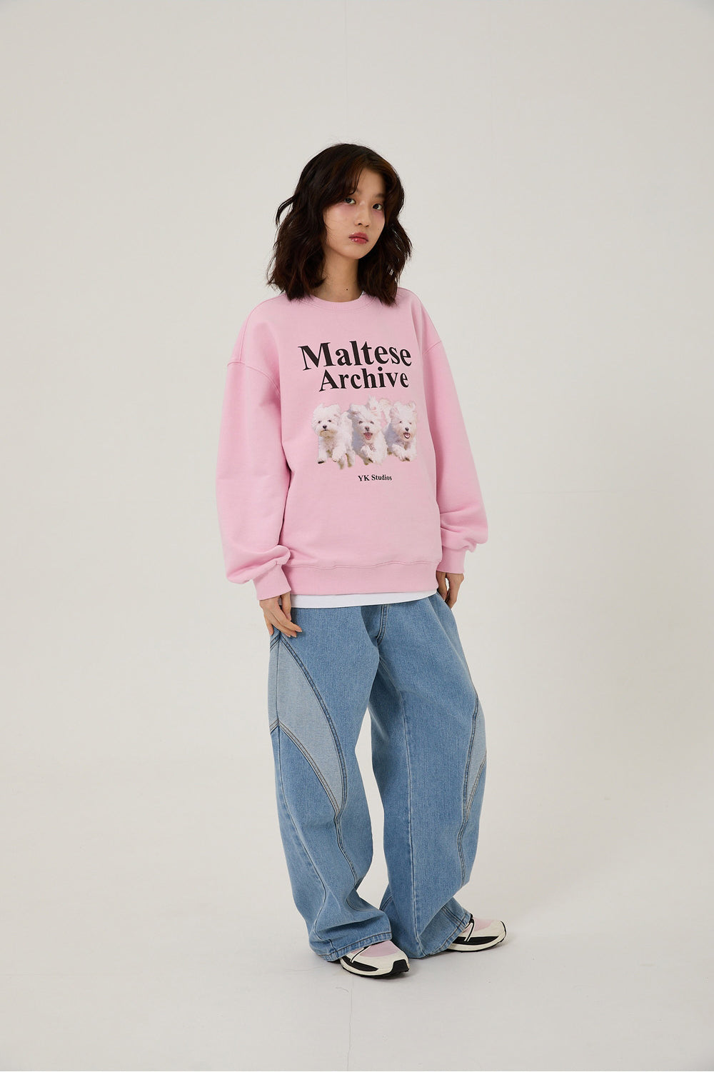 WAIKEI -  Maltese archive sweatshirts LIGHT PINK