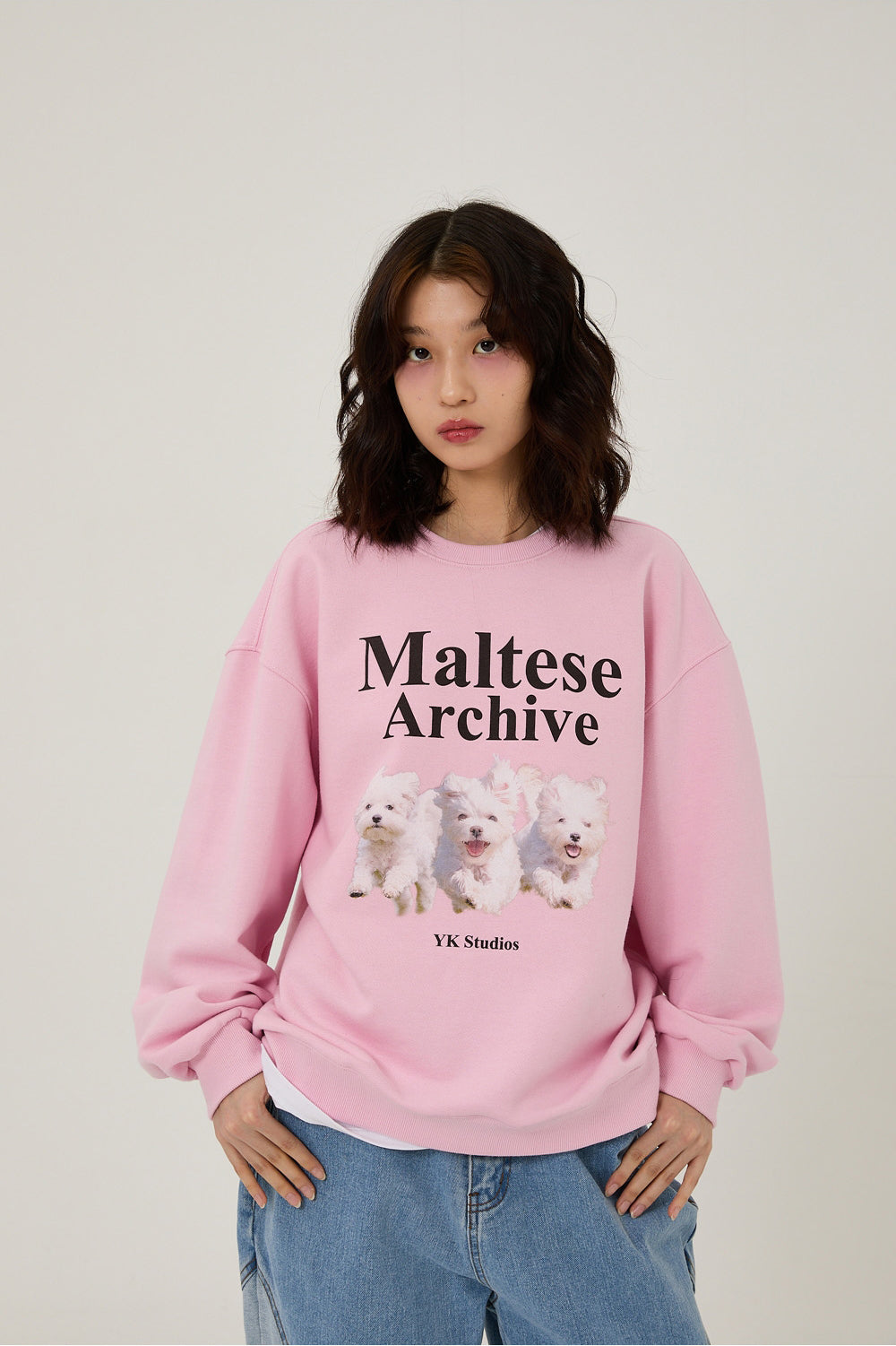 WAIKEI -  Maltese archive sweatshirts LIGHT PINK