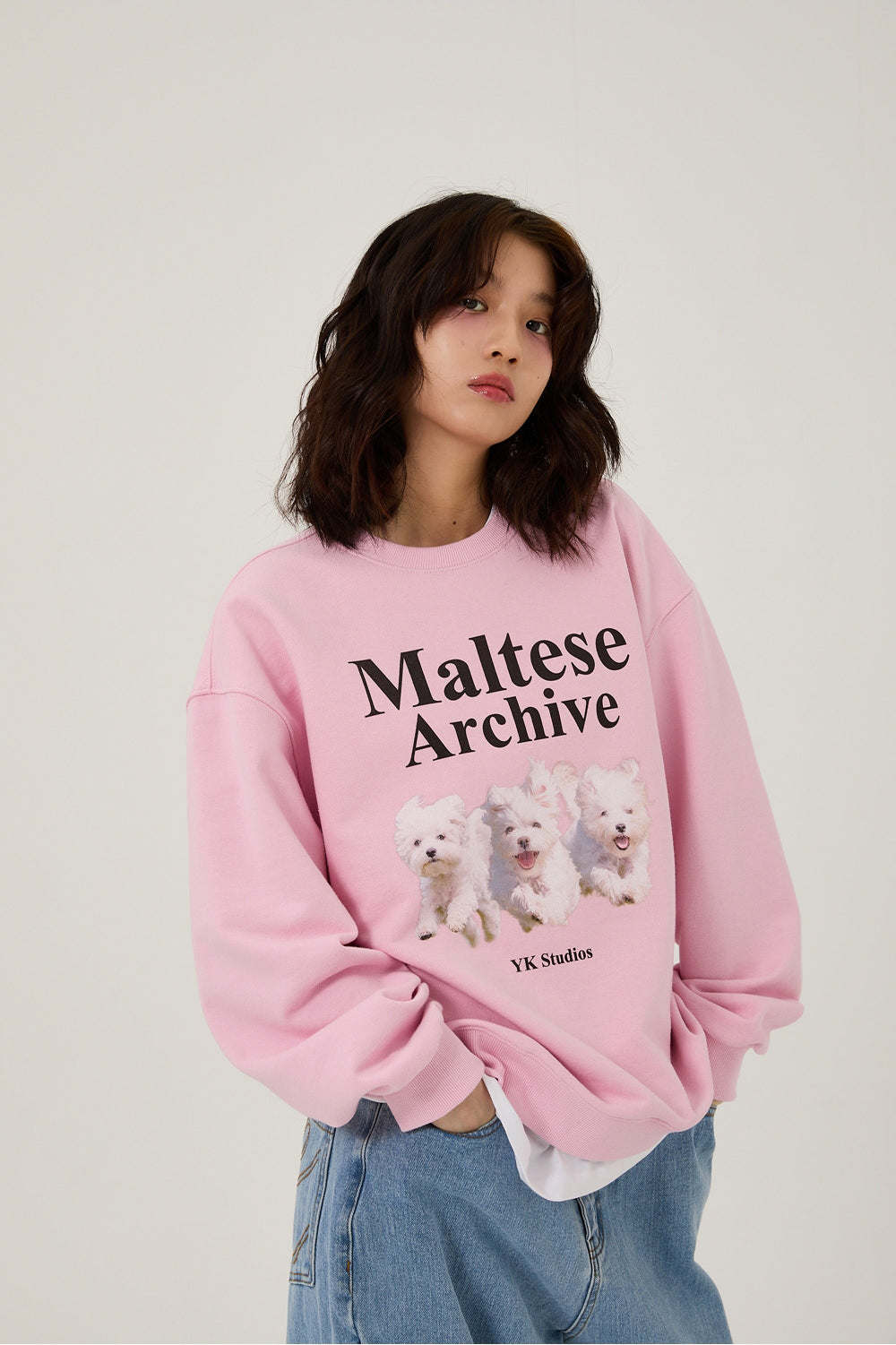 WAIKEI -  Maltese archive sweatshirts LIGHT PINK