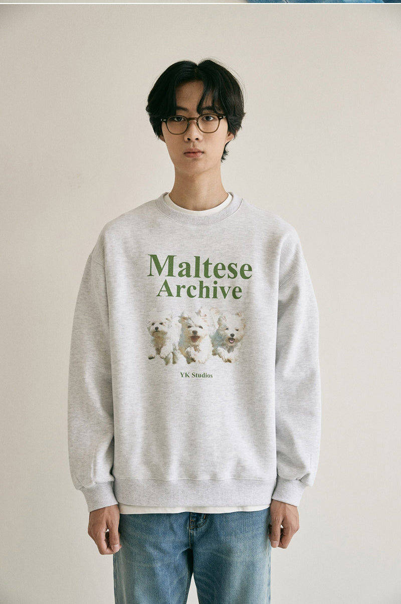 WAIKEI -  Maltese Archives Man to Man Melange White