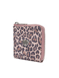 MARGESHERWOOD - HEART HALF ZIPPER WALLET_SILVER LOGO_pink leopard suede