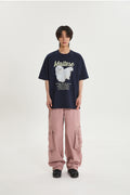 WAIKEI -  Maltese illustration half Sleeve T-shirtNAVY