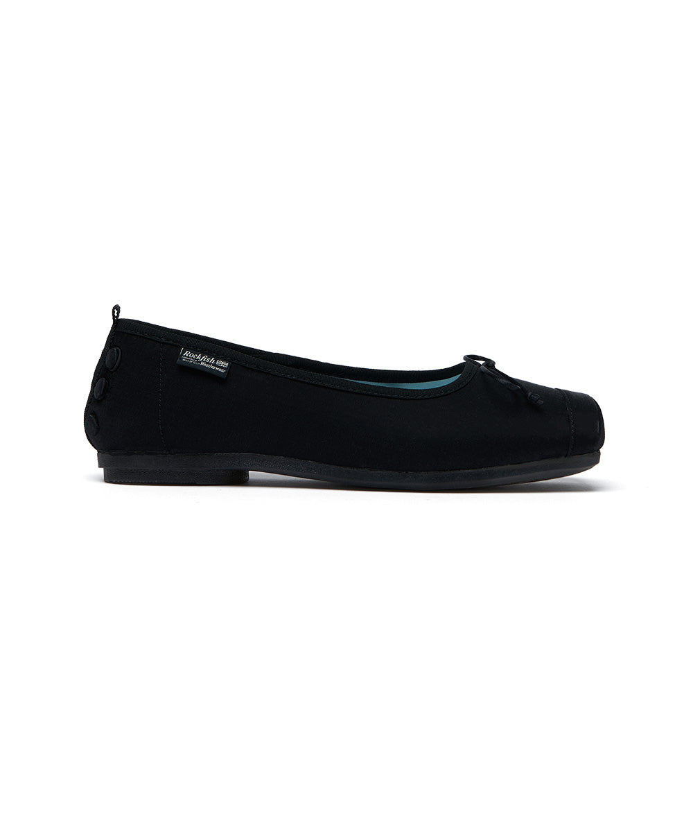ROCKFISH WEATHERWEAR - TOE CAP BALLET FLATS / BLACK
