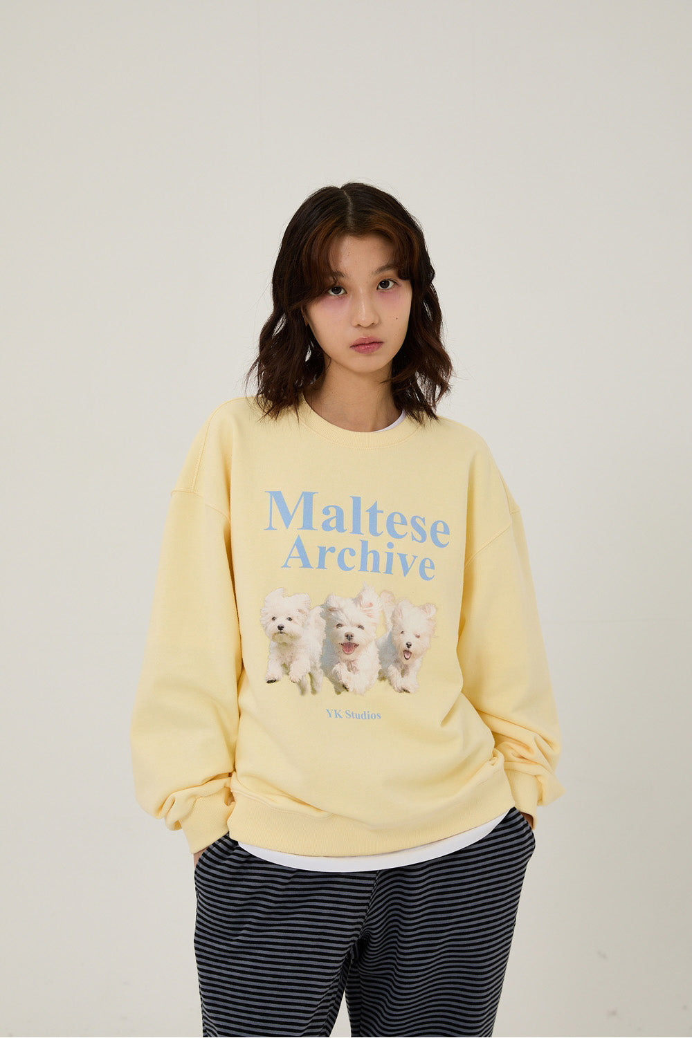 WAIKEI -  Maltese archive sweatshirts LIGHT YELLOW