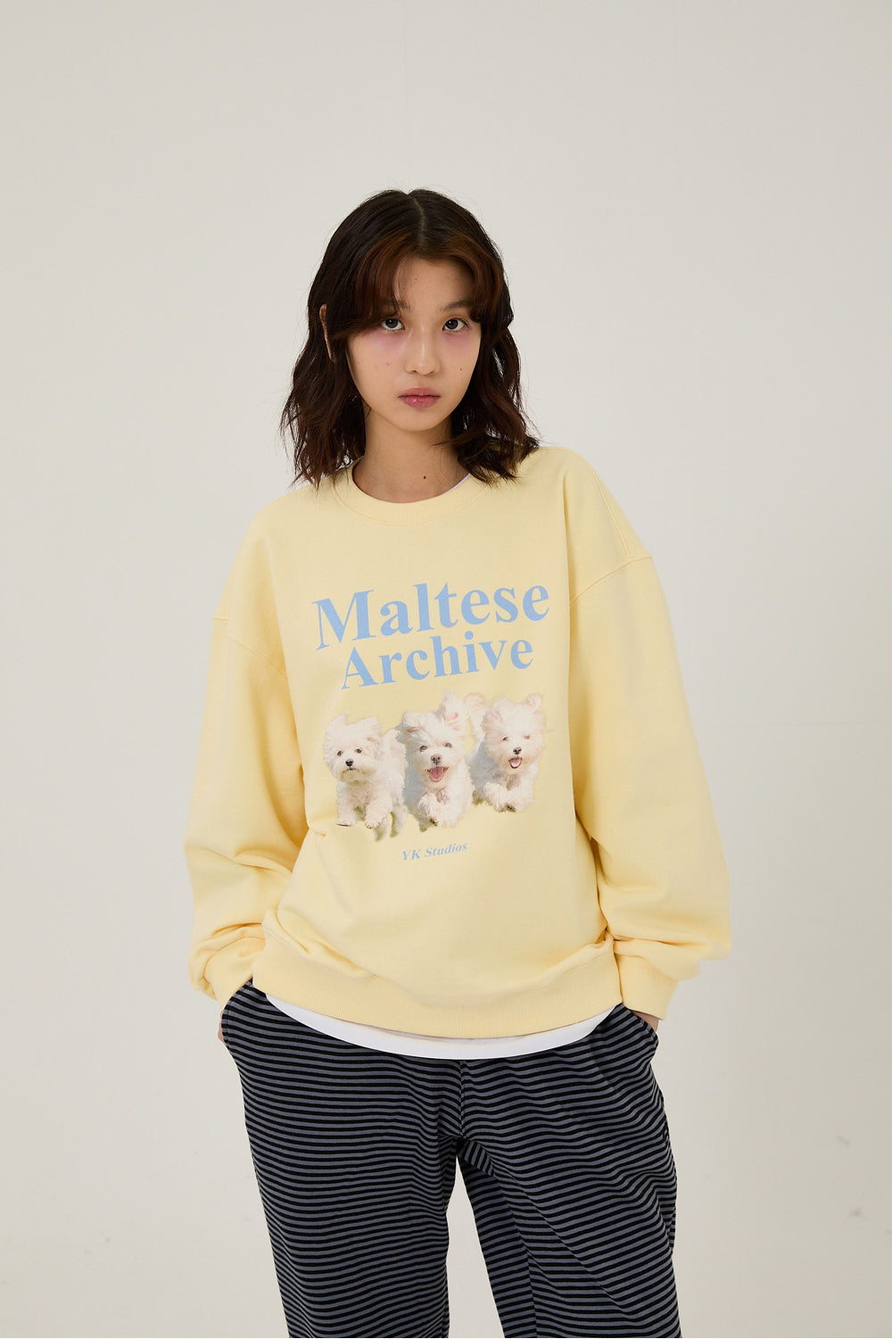 WAIKEI -  Maltese archive sweatshirts LIGHT YELLOW