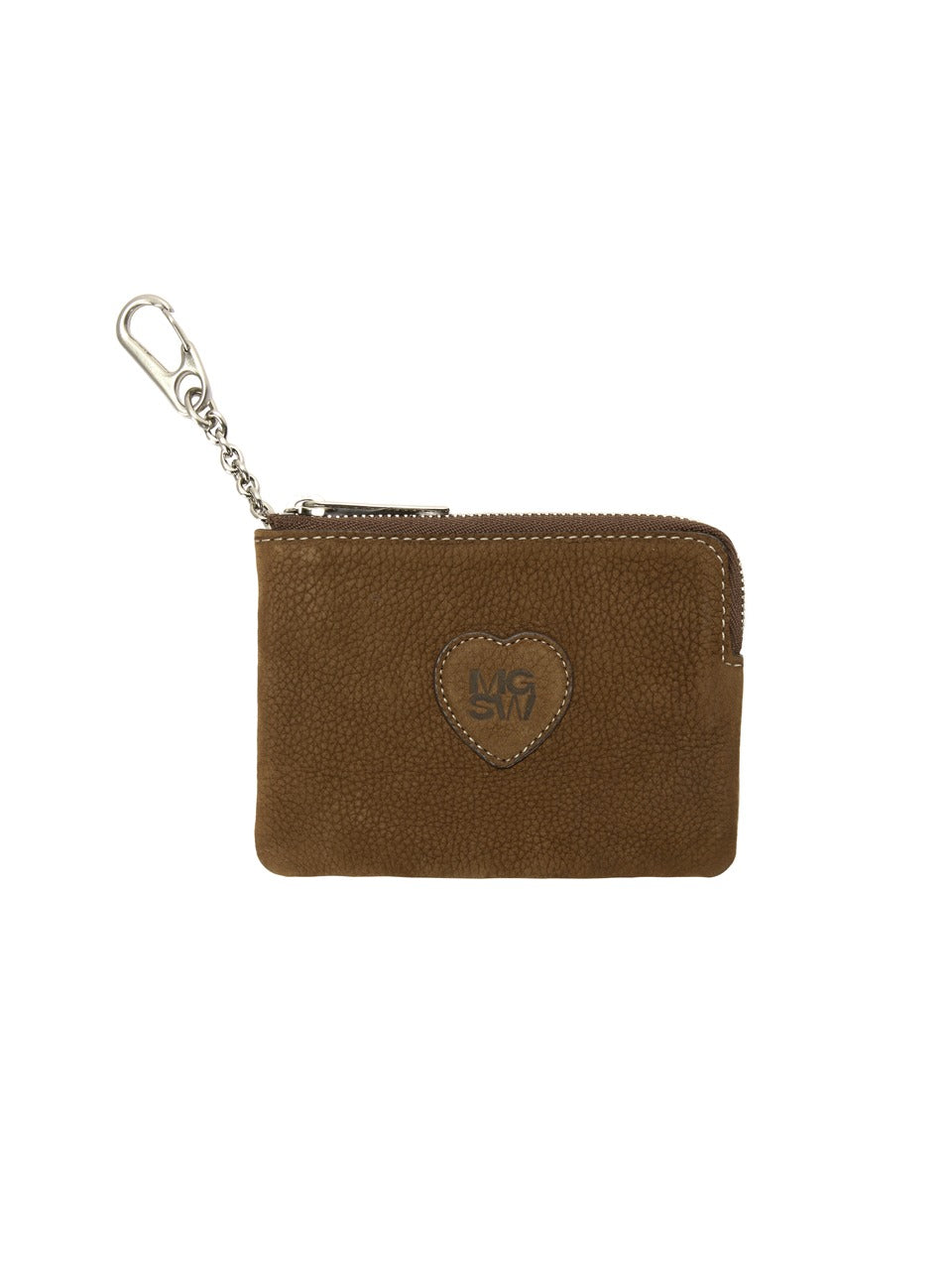 MARGESHERWOOD - HEART ZIPPER WALLET_chestnut nubuck