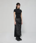FLAREUP - Asymmetrical Draped Mock Neck T-Shirt / Black