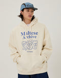 WAIKEI -  Maltese archive line graphic hood IVORY